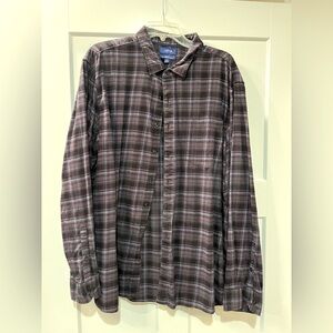 Apt. 9 Purple, Light Blue, Black and Gray Casual Button Down Shirt Slim Fit XXL